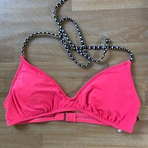 arizona Jean Company bright pink bikini top with black/white tie size L